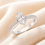 Mooneye 1.82 Carat Marquise Cut Moissanite Engagement Ring 925 Sterling Silver Pav  Band Solitaire Ring for Women