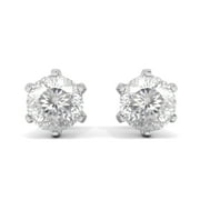 MOONEYE 2.00 CT Portuguese Cut 161 Facets Moissanite Women Graduation Gift Stud Earrings 925 Sterling Silver