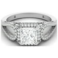 thumbnail image 1 of Mooneye 2.00 Ct Square Moissanite Diamond 925 Sterling Silver Split Shank Women Gift Ring, 1 of 4