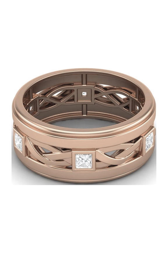 2.15 Ctw Square Moissanite Diamond 925 Sterling Silver Rose Vermeil Women Gifts Ring