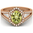 thumbnail image 1 of Mooneye 2.56 Ctw Lemon Quartz Split Shank 925 Sterling Silver Rose Vermeil Halo Women Gift Ring, 1 of 3