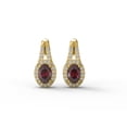 thumbnail image 1 of Mooneye 2.58 Ctw Oval Garnet 925 Sterling Silver Gold Vermeil Solitaire Women Wedding Stud Earrings, 1 of 3
