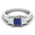 thumbnail image 1 of Mooneye 2.75 Cts Square Three Stone Blue Sapphire 925 Sterling Silver Women Wedding Ring, 1 of 4