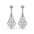 thumbnail image 1 of Mooneye 2.95 Ctw Marquise Emerald 925 Sterling Silver Drop Dangle Women Art Deo Earrings, 1 of 4