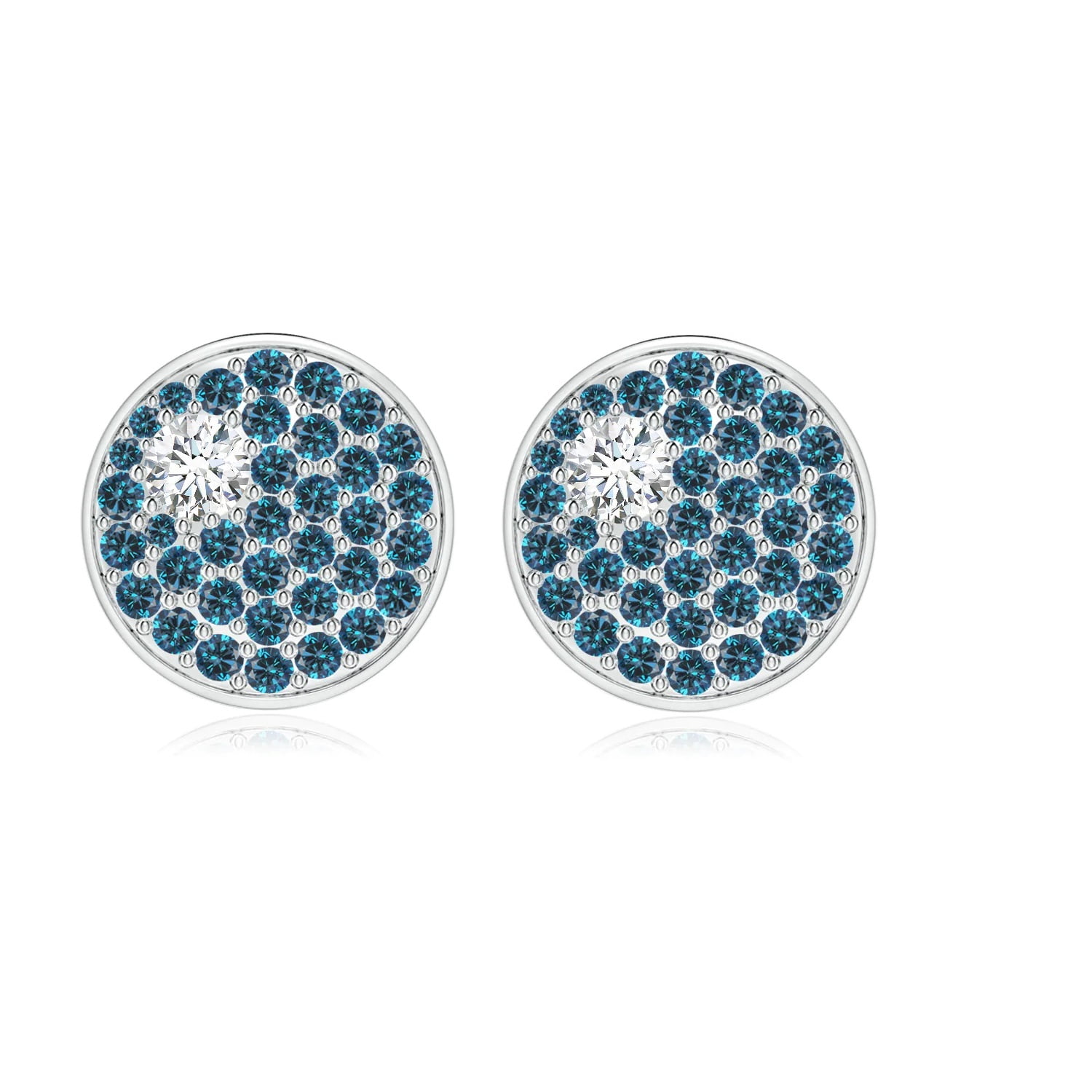 Mooneye mm Round London Blue Topaz Cluster Disc Stud Earring 925