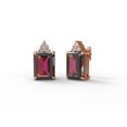thumbnail image 1 of Mooneye 3.54 Ctw Octagon Garnet 925 Sterling Silver Rose Vermeil Solitaire Women Stud Earrings, 1 of 4