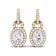 thumbnail image 1 of Mooneye 3.72 Ctw Oval Moissanite 925 Sterling Silver Gold Vermeil Dangle Women Wedding Earrings, 1 of 4