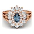 thumbnail image 1 of Mooneye 4.03 Ctw Oval London Blue Topaz 925 Sterling Silver Rose Plated Solitaire Women Graduation Gift Ring, 1 of 5