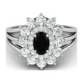 thumbnail image 1 of Mooneye 4.03 Ctw Oval Natural Black Spinel 925 Sterling Silver Solitaire Women Wedding Ring, 1 of 4