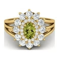 thumbnail image 1 of Mooneye 4.03 Ctw Oval Natural Peridot 925 Sterling Silver Gold Vermeil Solitaire Women Gifts Ring, 1 of 6