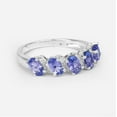 thumbnail image 1 of Mooneye 5-Stone Oval Tanzanite 925 Sterling Silver Women Valentines Day Gifts Half Eternity Ring, 1 of 4