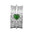 thumbnail image 1 of Mooneye 5mm Heart Green CZ 925 Sterling Silver Meditation Unisex Spinner Wedding Ring, 1 of 3