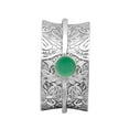 thumbnail image 1 of Mooneye 5mm Round Green Jade 925 Sterling Silver Single Band Meditation women Spinner Ring, 1 of 2