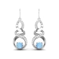 thumbnail image 1 of Mooneye 5mm Round Larimar 925 Sterling Silver Infinity Women Dangle Earrings, 1 of 4