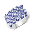 thumbnail image 1 of Mooneye 5x3mm Oval Shape Tanzanite 925 Sterling Silver Women Valentines Day Gifts Cluster Ring, 1 of 3