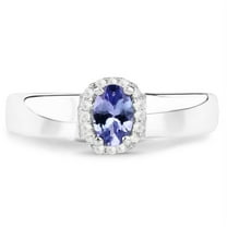 Mooneye 6x4mm Oval Tanzanite Gemstone 925 Sterling Silver Solitaire Mother's Day Gift Ring