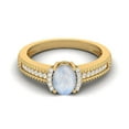 thumbnail image 1 of Mooneye 7 X 5 mm Oval Moonstone 925 Sterling Silver Gold Vemreil Women Valentines Day Gift Ring, 1 of 3