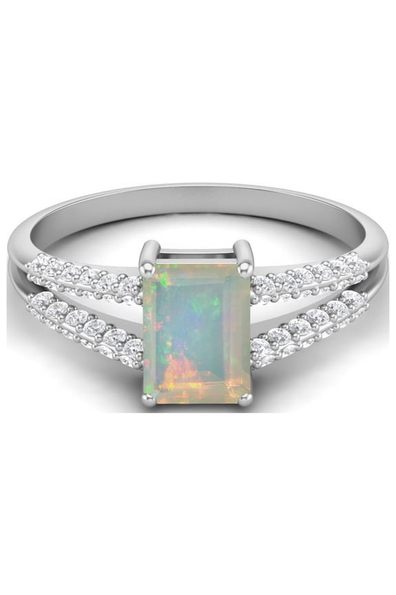 7X5mm Ethiopian Opal 925 Sterling Sterling Silver Solitaire Women Valentines Day Gifts Ring