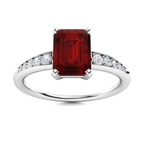 Mooneye 7X5mm Radiant Cut Garnet 925 Sterling Silver Solitaire Women Valentines Day Gift Ring