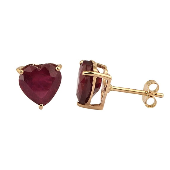 Mooneye 8mm Heart Ruby 925 Sterling Silver Gold Vermeil Love Women Gifts Stud Earrings