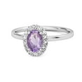 thumbnail image 1 of Mooneye 925 Sterling Silver 1.50 Ctw Amethyst Solitaire Floating Halo Women Valentines Day Gift Ring, 1 of 4