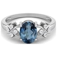 thumbnail image 1 of Mooneye 925 Sterling Silver 8X6mm Oval Shape London Blue Topaz Women Valentines Day Gift Ring, 1 of 4