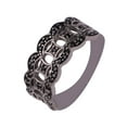thumbnail image 1 of Mooneye 925 Sterling Silver Black Spinel Gemstone Round Cluster Women Valentines Day Gifts Ring, 1 of 4