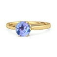 thumbnail image 1 of Mooneye 925 Sterling Silver Gold Vermeil 0.25 Ctw Tanzanite 6-Prong Set Solitaire Women Gifts Ring, 1 of 3