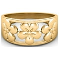 thumbnail image 1 of Mooneye 925 Sterling Silver Gold Vermeil Daisy Flower Wide Band Women Gifts Ring, 1 of 5