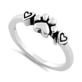 thumbnail image 1 of Mooneye 925 Sterling Silver Oxidized Platinum Plated Pet Love Paw Hearts Women Graduation Gift Ring, 1 of 8