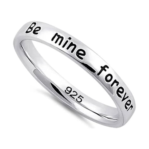 Mooneye 925 Sterling Silver Platinum Plated Be Mine Forever Women Valentines Day Gifts Ring