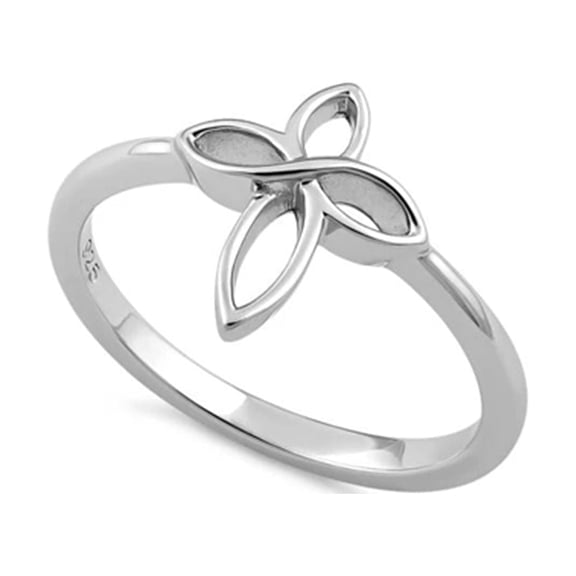 Mooneye 925 Sterling Silver Platinum Plated Cross Christmas Sale Women Valentines Day Gifts Ring