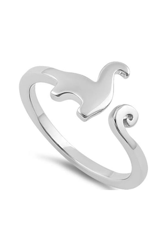 925 Sterling Silver Platinum Plated Dinosaur Women Gifts Ring