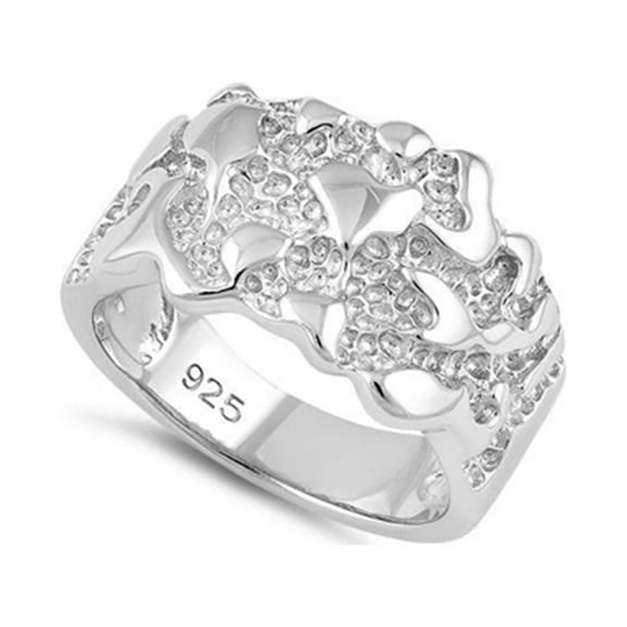 Mooneye 925 Sterling Silver Platinum Plated Mens Unique Design Valentines Day Gifts Gifts Ring