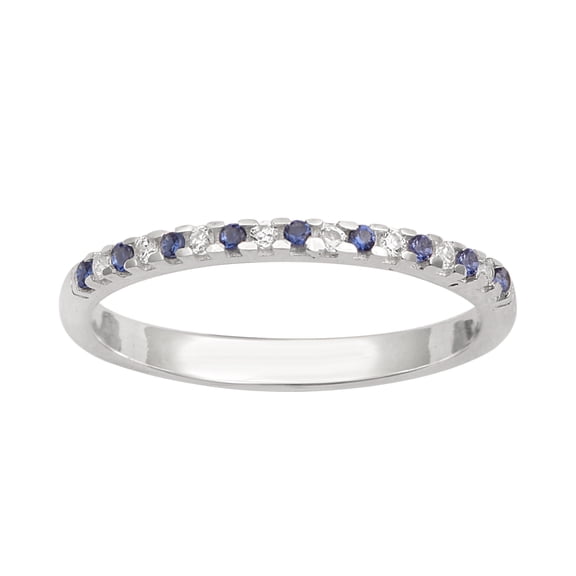Mooneye 925 Sterling Silver Simulated Tanzanite 0.20 Ct Round Eternity Women Gifts Ring