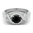 thumbnail image 1 of Mooneye Estate Ring 6mm Round Black Spinel 925 Sterling Silver Women Valentines Day Gifts Ring, 1 of 4