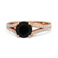 thumbnail image 1 of Mooneye Felicity Design 925 Sterling Silver Rose Vermeil Black Spinel Accents Women Gifts Ring, 1 of 3