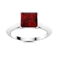thumbnail image 1 of Mooneye Four Prong Set 1.3 Ctw Square Garnet 925 Sterling Silver Women Valentines Day Gift Ring, 1 of 3