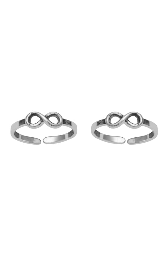 Infinity Toe Ring Pair For Women 925 Sterling Silver Comfortable Toe Rings