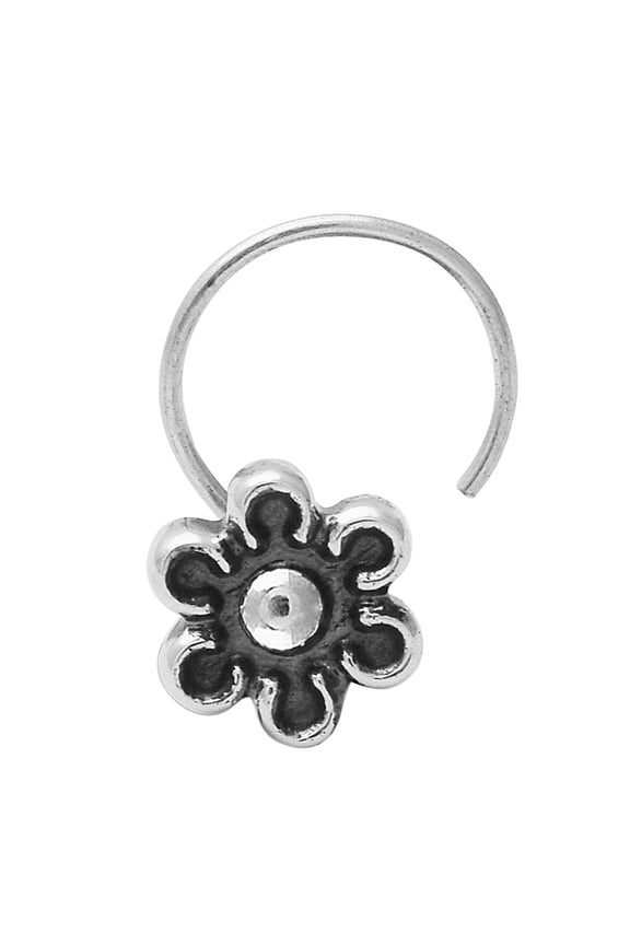 Multi Design Nose Pin 925 Sterling Silver Oxidized Plated Women Nose Pin