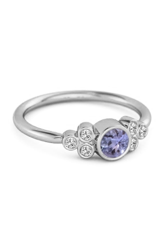 Tanzanite Bezel Set 925 Sterling Silver Boho Women Valentines Day Gift Ring