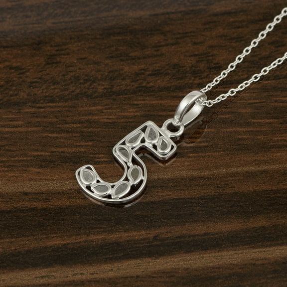 Mooneye Personalized 5 Number 0.35 Ctw Natural Polki Diamond 925 Sterling Silver Women Necklace