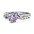 thumbnail image 1 of Mooneye Round Amethyst Two Stone Swirl 925 Sterling Silver Women Valentines Day Gift Ring, 1 of 3