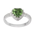 thumbnail image 1 of Mooneye Side Accents 6 mm Peridot 925 Sterling Silver Solitaire Women Valentines Day Gifts Ring, 1 of 2