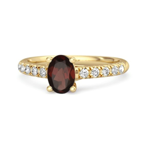 Mooneye 1.50 Ctw Garnet 925 Sterling Silver Yellow Plated Floating Halo Bridal Women Gifts Ring