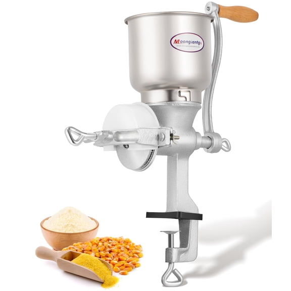 Moongiantgo Corn Grinder Mill Cast Iron Manual Grain Mill Hand Grinder with Large Hopper for Corn Barley Wheat Berries Coffee Chickpeas Poppy Seeds Pepper Dried Beans Animals Feed Home Brewing