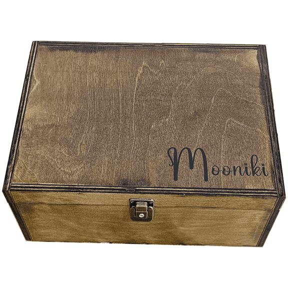 Mooniki Wooden Box for Keepsake, Large Decorative Wooden Bbox