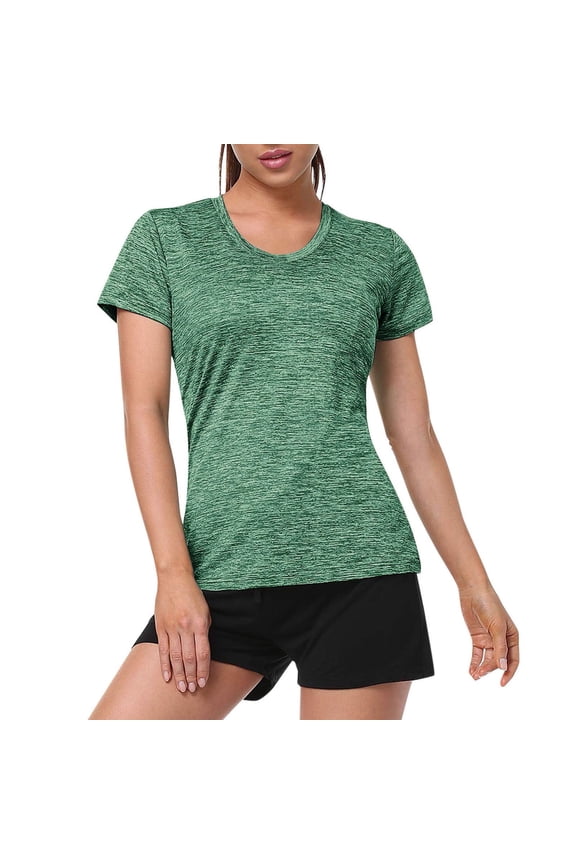 Womens T Shirts 2025 Under $10 Women V Neck Short Sleeve Moisture Wicking Athletic Shirts Sport Activewear Top