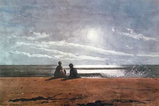 Moonlight 1874 Canvas Art - Winslow Homer (20 x 28)