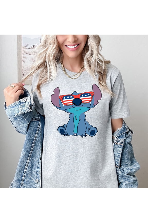 4th of July Cartoon Character T-Shirt Multicolor Patriotic Tee for Women Men Teens Funny Summer USA Shirt for Independence Day